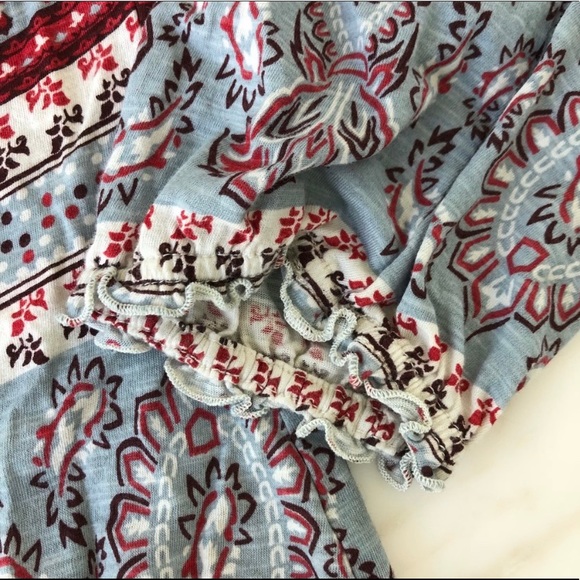 Lucky Brand Printed Off the Shoulder Blouse - Picture 4 of 8